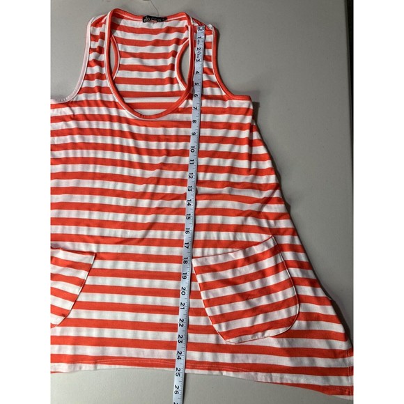 Ella Moss Orange & White Striped Swing Tank Top with Pockets Size Medium - Picture 9 of 10